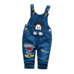 Macacão Jardineira Jeans c/ Detalhes Bebê Menina | 1-4 Anos