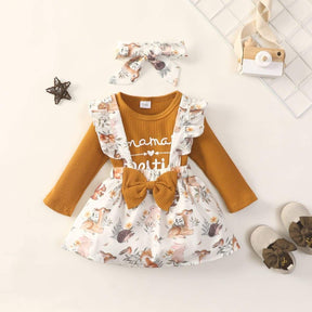 Conjunto Floral Manga Longa Babados Bebê Menina