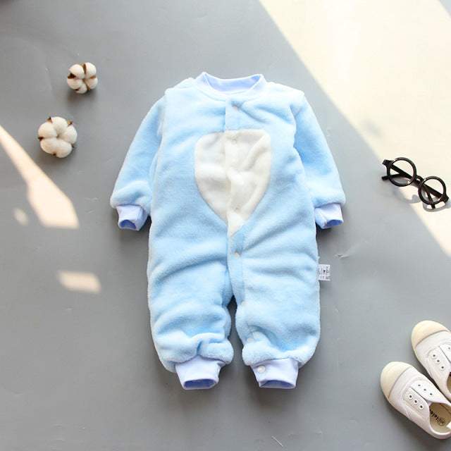 Macacão Estampado de Pelúcia p/Bebê Menina Menino | 0-18 Meses