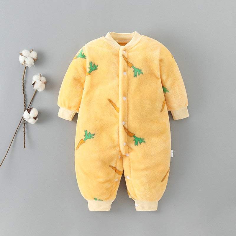 Macacão Estampado de Pelúcia p/Bebê Menina Menino | 0-18 Meses