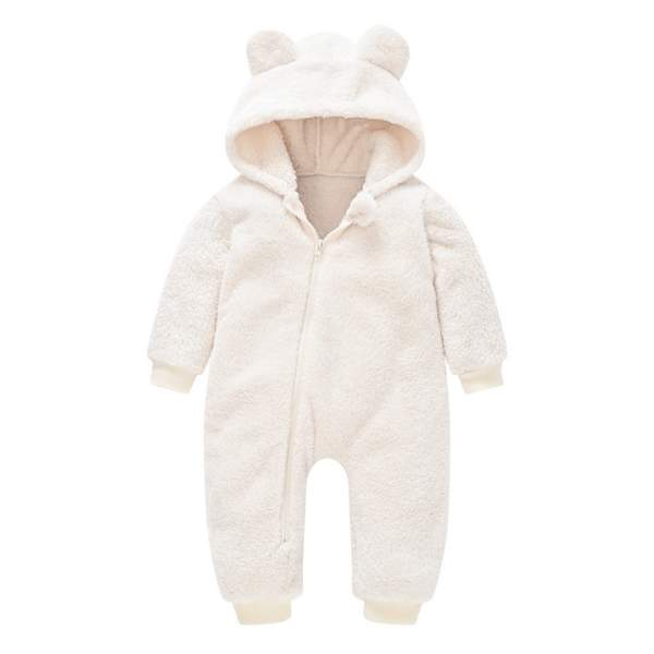 Macacão Inverno Pelúcia Capuz Orelhinhas Bebê Menino Menina | 6 Meses - 3 Anos
