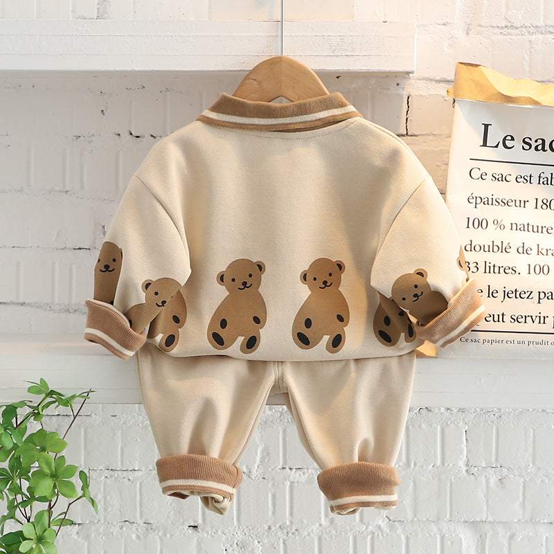 Conjunto Moletom Polo Ursinho Bebê Menino | 6 Meses - 5 Anos