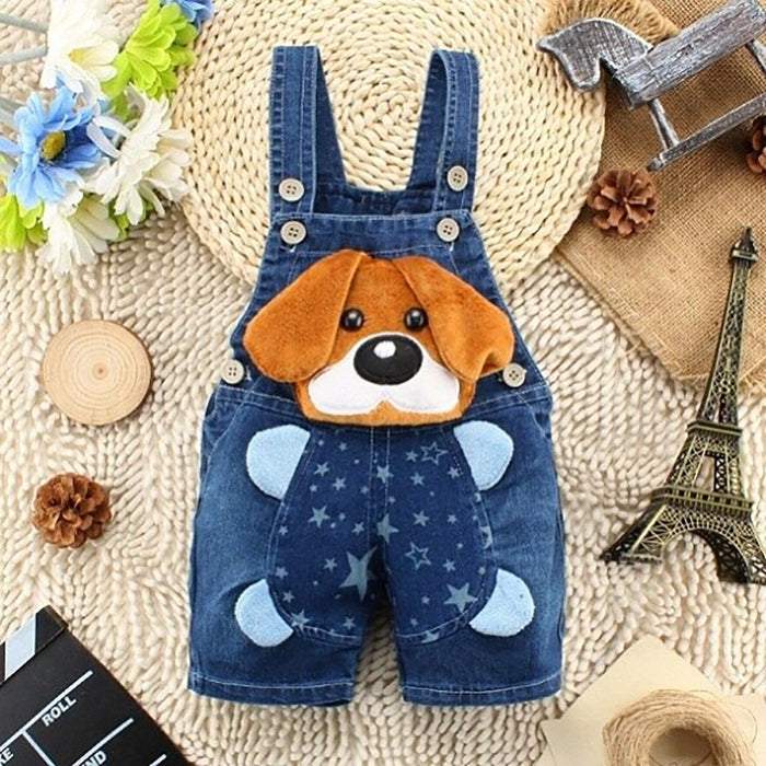 Macacão Jeans Jardineira Bebê Menino/Menina Bichinhos| 6 Meses-3 Anos