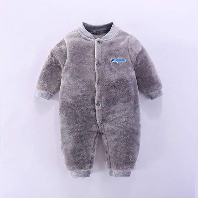Macacão Estampado de Pelúcia p/Bebê Menina Menino | 0-18 Meses