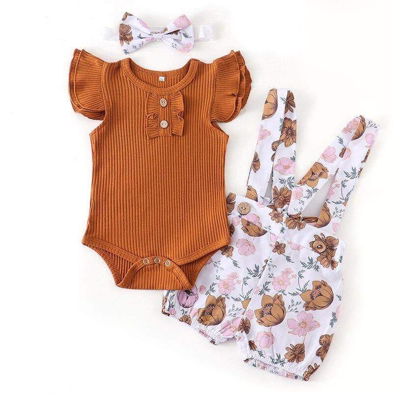 Conjunto Floral Bebê Menina Body + Jardineira + Laço | 0-18 Meses