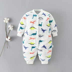 Macacão Estampado de Pelúcia p/Bebê Menina Menino | 0-18 Meses