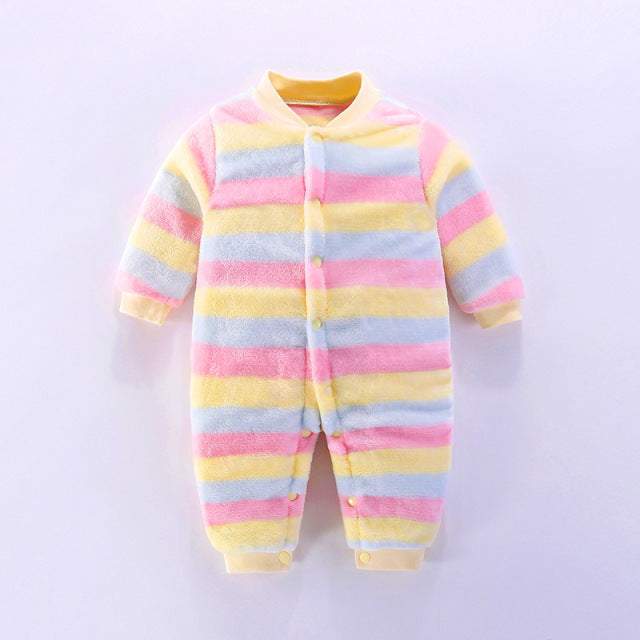 Macacão Estampado de Pelúcia p/Bebê Menina Menino | 0-18 Meses