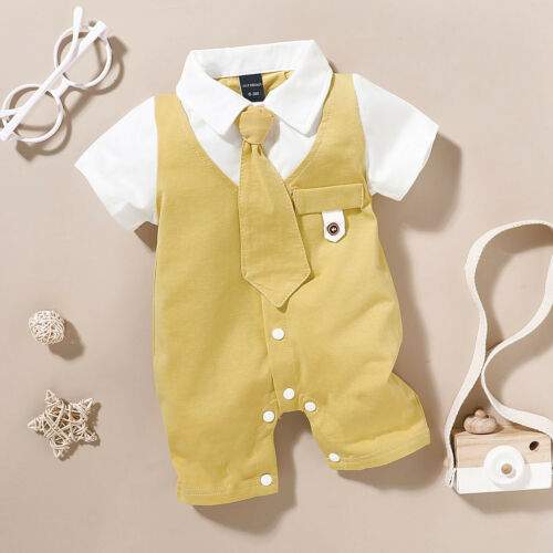 Macacão Social Gentleman c/Gravata Bebê Menino | 3 - 18 Meses