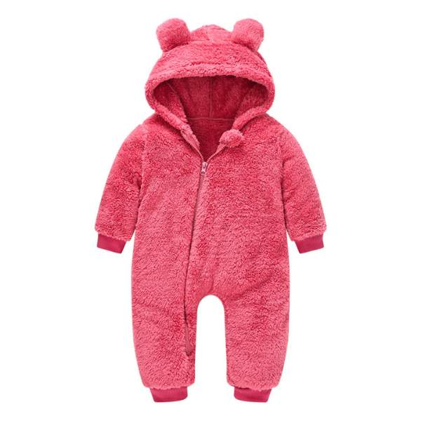 Macacão Inverno Pelúcia Capuz Orelhinhas Bebê Menino Menina | 6 Meses - 3 Anos