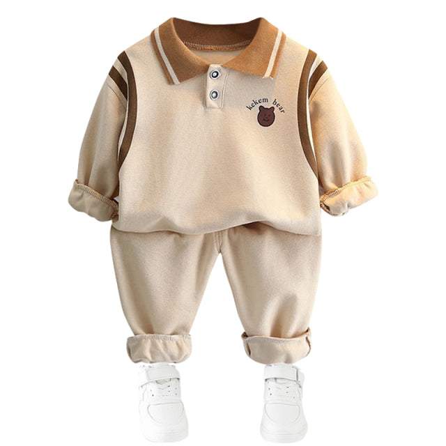 Conjunto Moletom Polo Ursinho Bebê Menino | 6 Meses - 5 Anos
