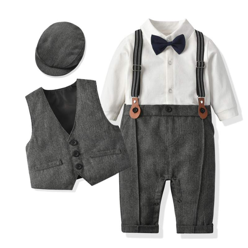 Terno Black Tie Bebê Menino Borboleta + Colete + Boina