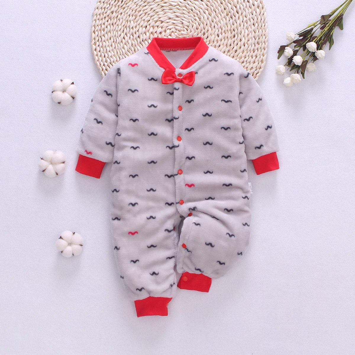 Macacão Estampado de Pelúcia p/Bebê Menina Menino | 0-18 Meses