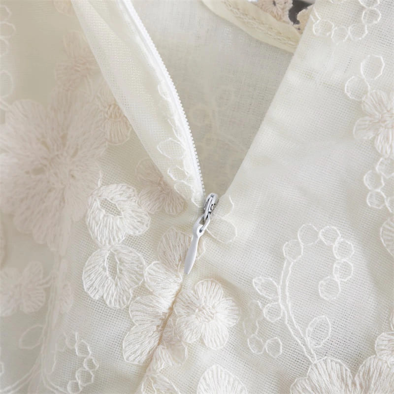 Vestido de Renda Manga Transparente Menina Batizado | 2-8 Anos