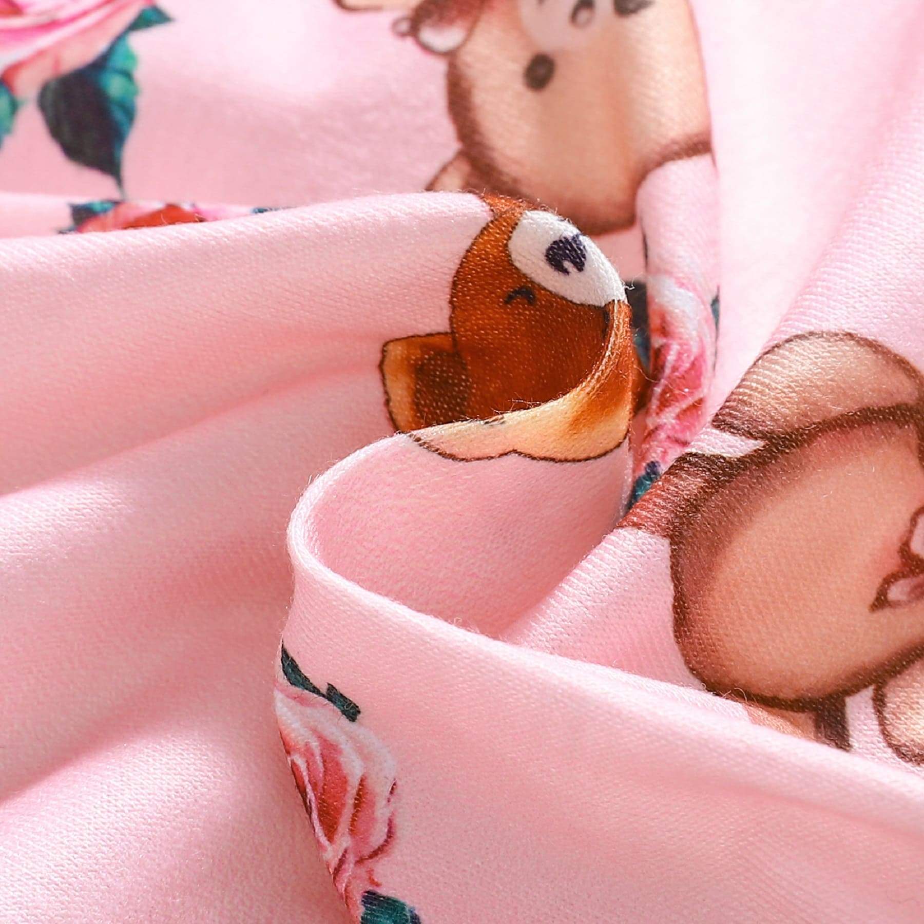 Macacão Rosa Ursinho 3D Babados Bebê Menina | 0-18 Meses