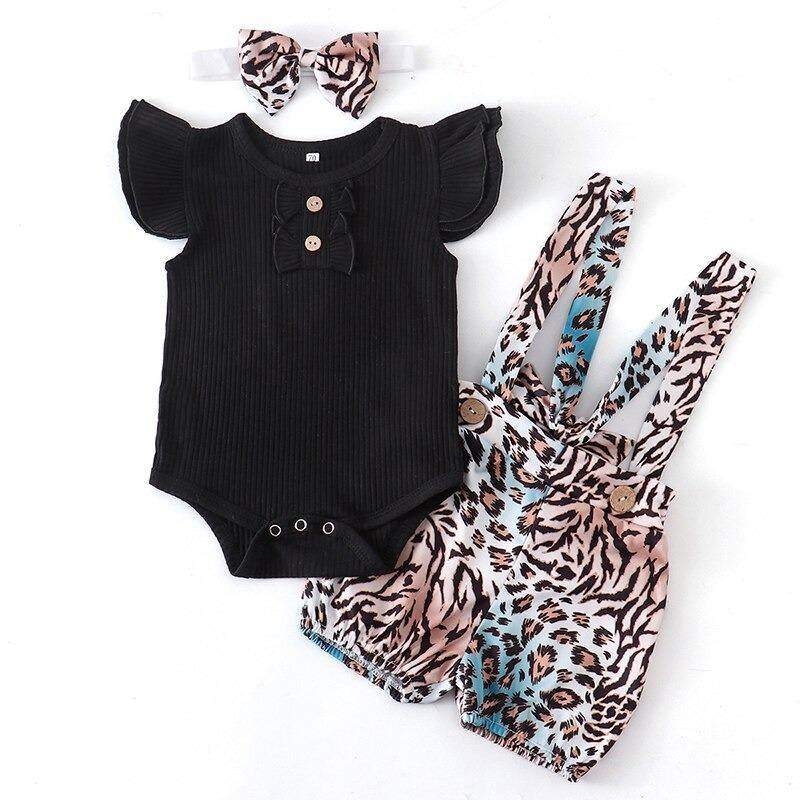 Conjunto Floral Bebê Menina Body + Jardineira + Laço | 0-18 Meses