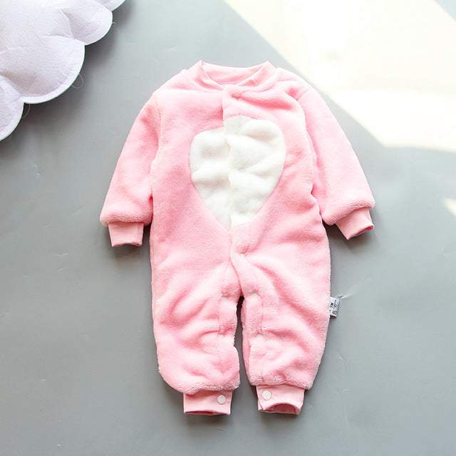 Macacão Estampado de Pelúcia p/Bebê Menina Menino | 0-18 Meses