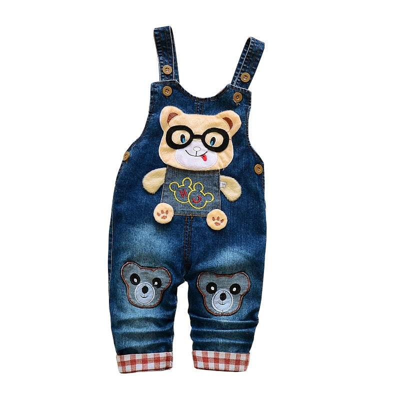 Macacão Jardineira Jeans c/ Detalhes Bebê Menina | 1-4 Anos