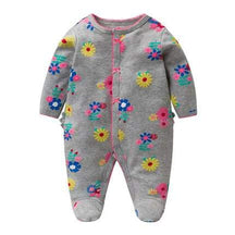 Macacões Estampados com Pé Algodão Bebê Menina