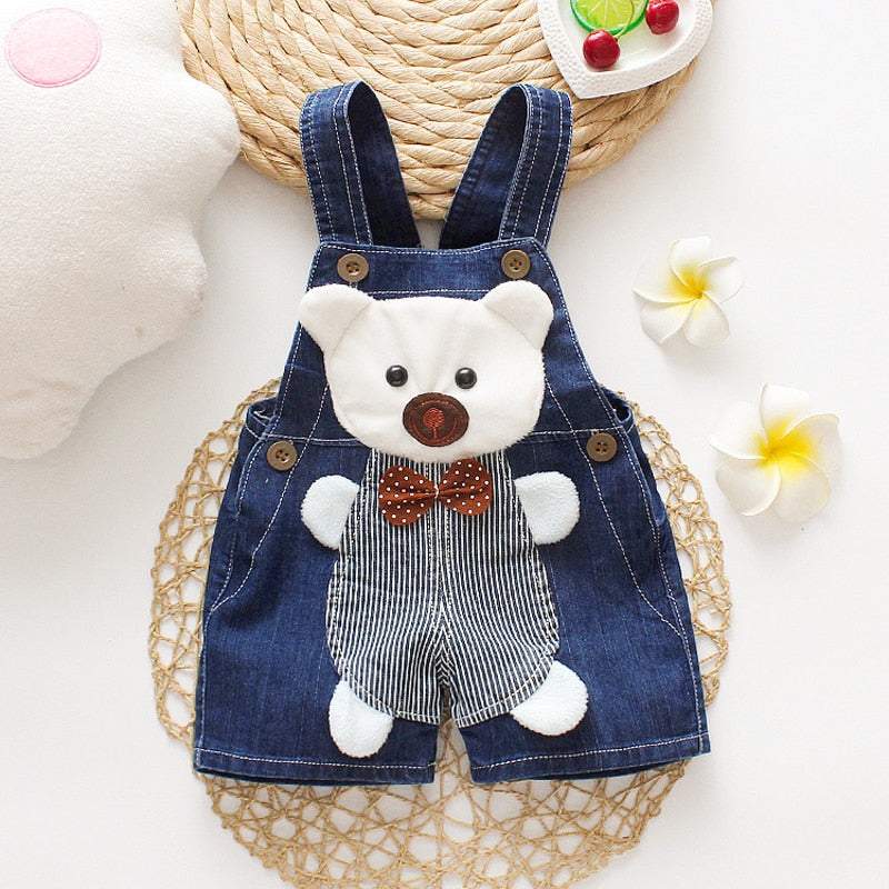 Macacão Jeans Jardineira Bebê Menino/Menina Bichinhos| 6 Meses-3 Anos