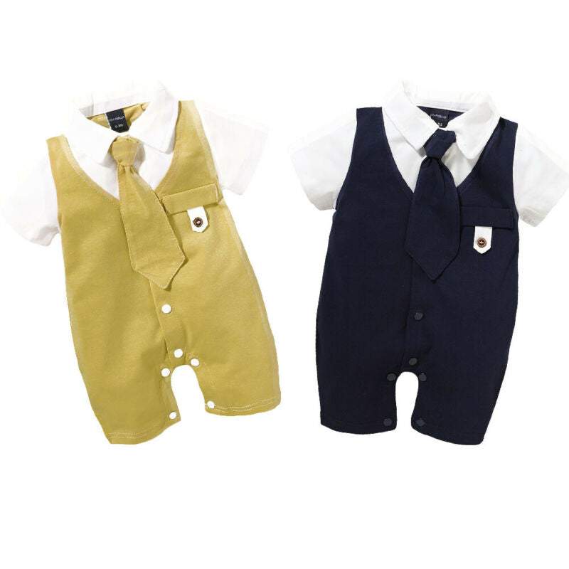 Macacão Social Gentleman c/Gravata Bebê Menino | 3 - 18 Meses